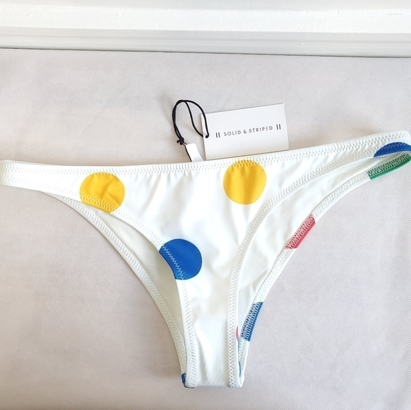 NWT Solid & Striped The Rachel Polka-Dot Low-Rise Bikini Briefs Bottoms - Picture 8 of 12